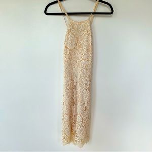Dress Forum Los Angeles California Cream Full Lace Open Back Dress